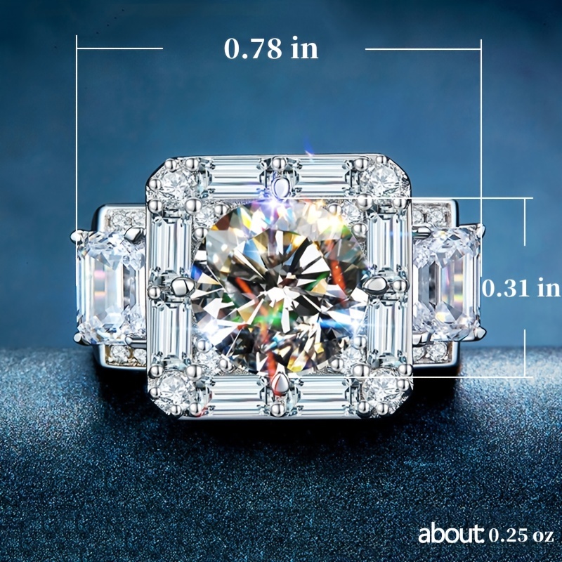 Men's Square CZ Rhinestone Ring - Bright and Unique Finger Accessory